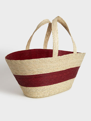 Small Palm Market Bag Burgundy | DARA Artisans