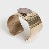 Rose Quartz & Bronze Cuff