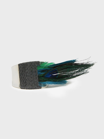 Sterling Silver Cuff with Feathers by Simon Alcantara | DARA Artisans