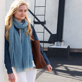 Silk & Cashmere Blue Scarf