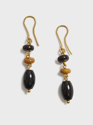 Sodalite and Onyx Earrings